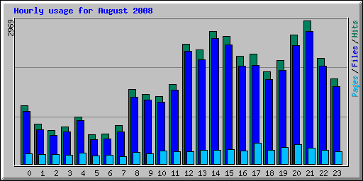 Hourly usage for August 2008