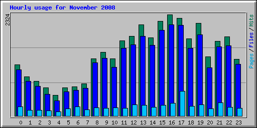 Hourly usage for November 2008
