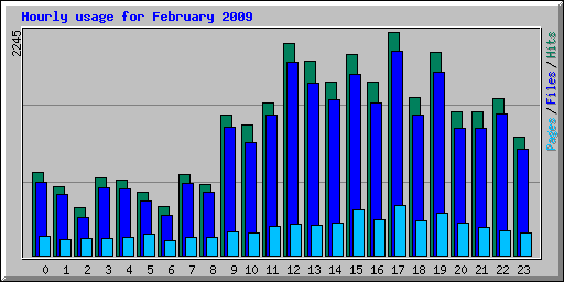 Hourly usage for February 2009